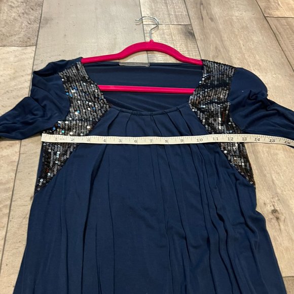 5/$20 Navy Blue Sparkle Going out top - Picture 4 of 5